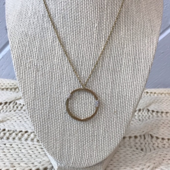 {Canvas} Gold Silver Circle Necklace